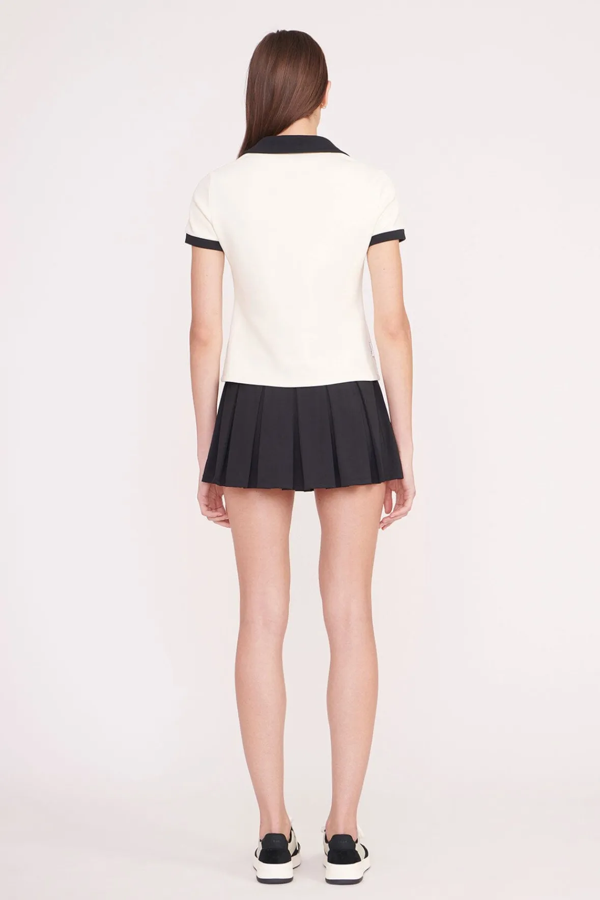 STAUD Court<STAUD VOLLEY TOP IVORY BLACK IVORYBLACK