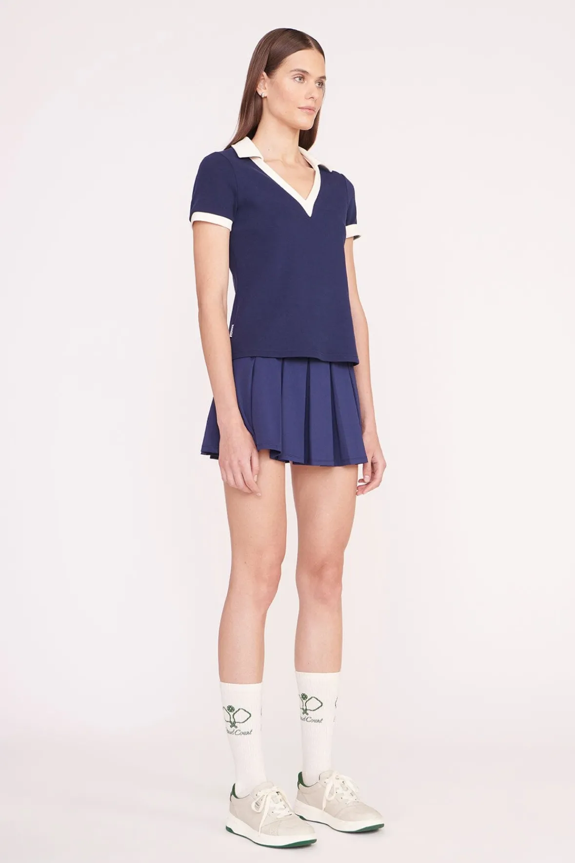 STAUD Court<STAUD VOLLEY TOP NAVY IVORY NAVYIVORY