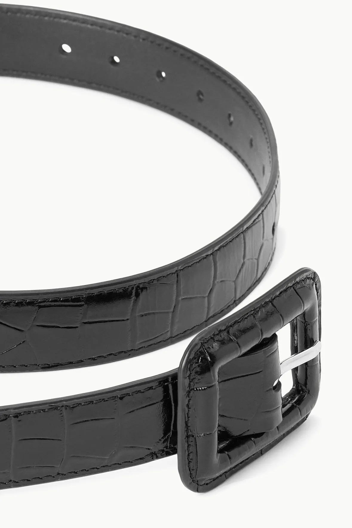 Belts<STAUD WAIST BELT BLACK CROC EMBOSSED BLACKCROCEMBOSSED