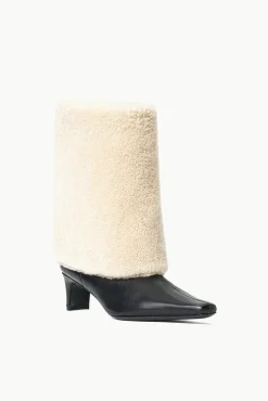 The Boot Shop<STAUD WALLY FOLDOVER BOOT BLACK CREAM BLACKCREAM