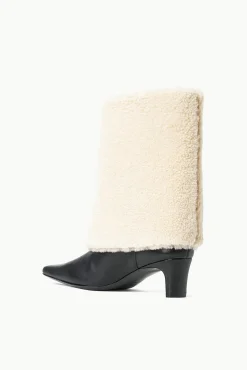 The Boot Shop<STAUD WALLY FOLDOVER BOOT BLACK CREAM BLACKCREAM