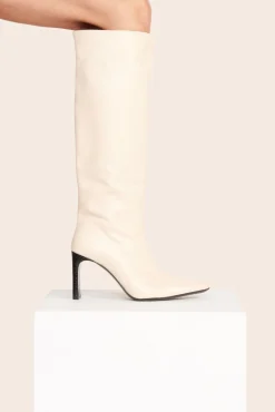 Boots|The Boot Shop<STAUD WALLY HIGH HEEL BOOT  CREAM BLACK CREAMBLACK
