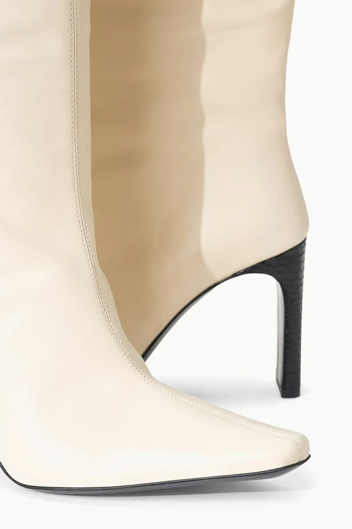 Boots|The Boot Shop<STAUD WALLY HIGH HEEL BOOT CREAM BLACK CREAMBLACK