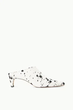 Mules & Flats|STAUD + Wrangler<STAUD WALLY MULE  BLACK & WHITE HAIRCALF BLACK&WHITEHAIRCALF