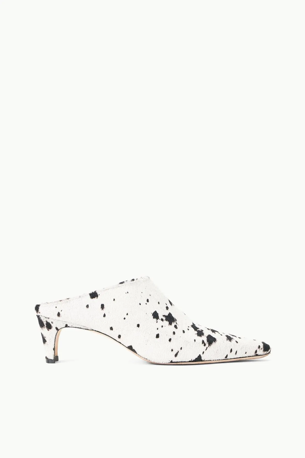 Mules & Flats|STAUD + Wrangler<STAUD WALLY MULE BLACK & WHITE HAIRCALF BLACK&WHITEHAIRCALF