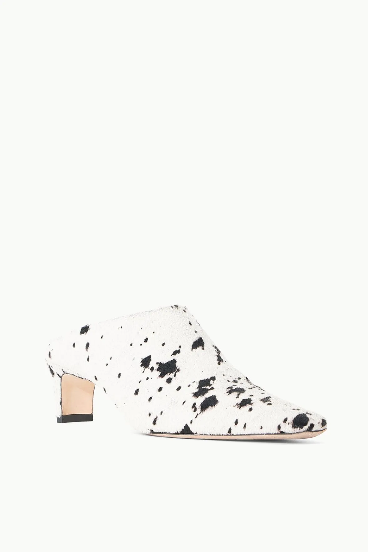 Mules & Flats|STAUD + Wrangler<STAUD WALLY MULE BLACK & WHITE HAIRCALF BLACK&WHITEHAIRCALF