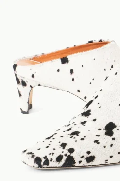 Mules & Flats|STAUD + Wrangler<STAUD WALLY MULE BLACK & WHITE HAIRCALF BLACK&WHITEHAIRCALF