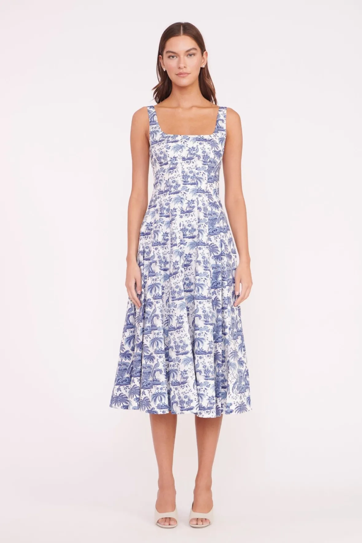 Best Sellers|Poplin Shop<STAUD WELLS DRESS BLUE TOILE CHINABLUETOILE