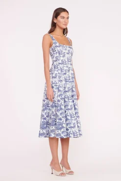 Best Sellers|Poplin Shop<STAUD WELLS DRESS  BLUE TOILE CHINABLUETOILE