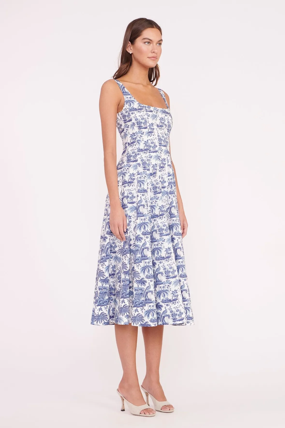 Best Sellers|Poplin Shop<STAUD WELLS DRESS BLUE TOILE CHINABLUETOILE