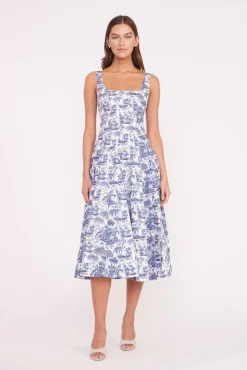 Best Sellers|Poplin Shop<STAUD WELLS DRESS BLUE TOILE CHINABLUETOILE