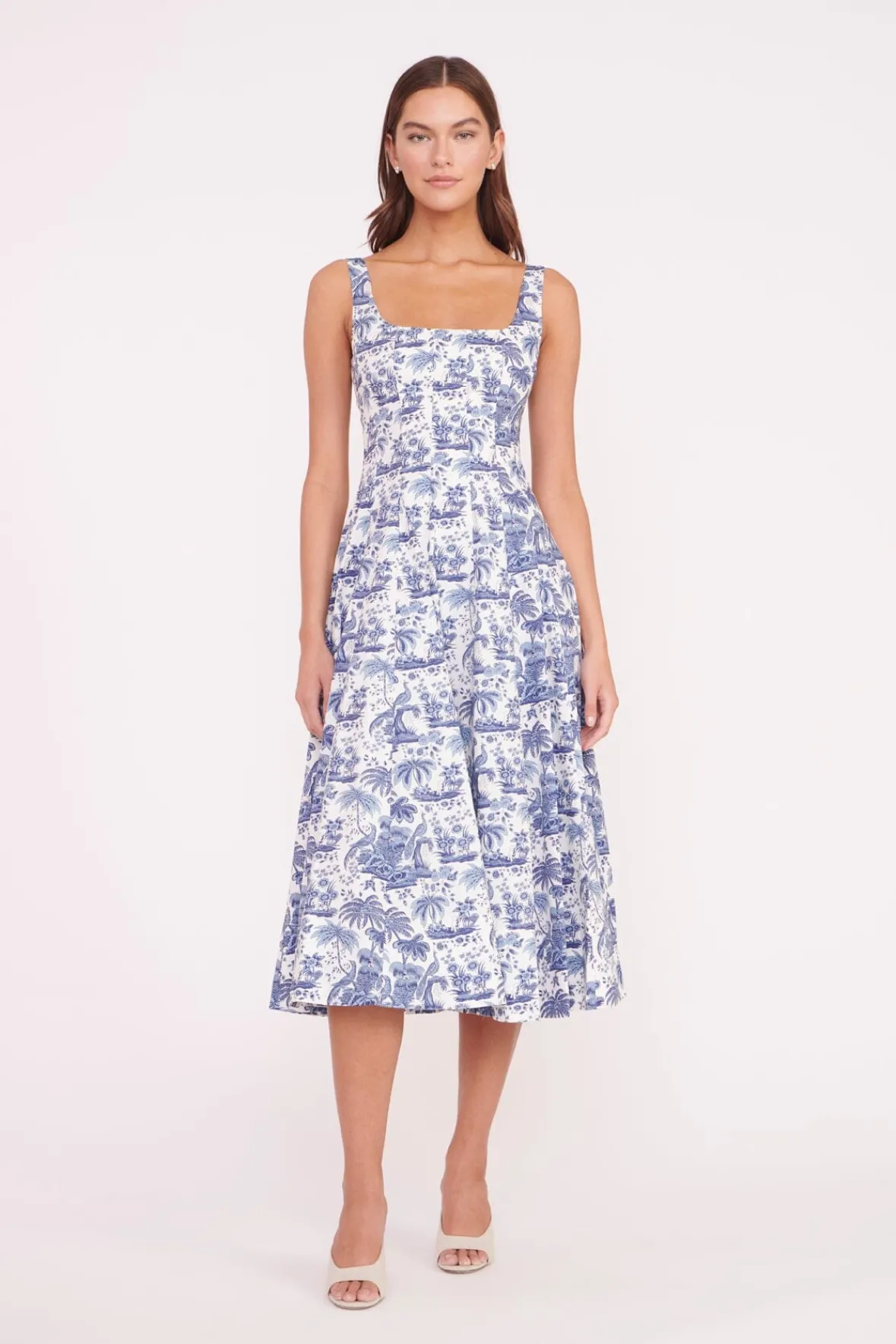Best Sellers|Poplin Shop<STAUD WELLS DRESS BLUE TOILE CHINABLUETOILE