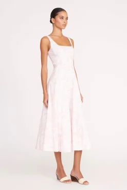 Poplin Shop|The Wells Dress<STAUD WELLS DRESS IVORY CHERRY BLOSSOM TOILE IVORYCHERRYBLOSSOMTOILE