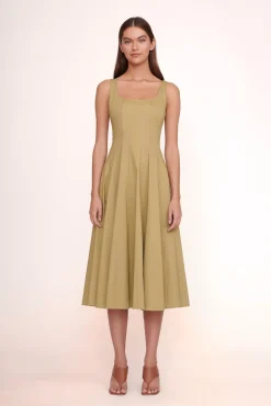 Poplin Shop<STAUD WELLS DRESS   KHAKI