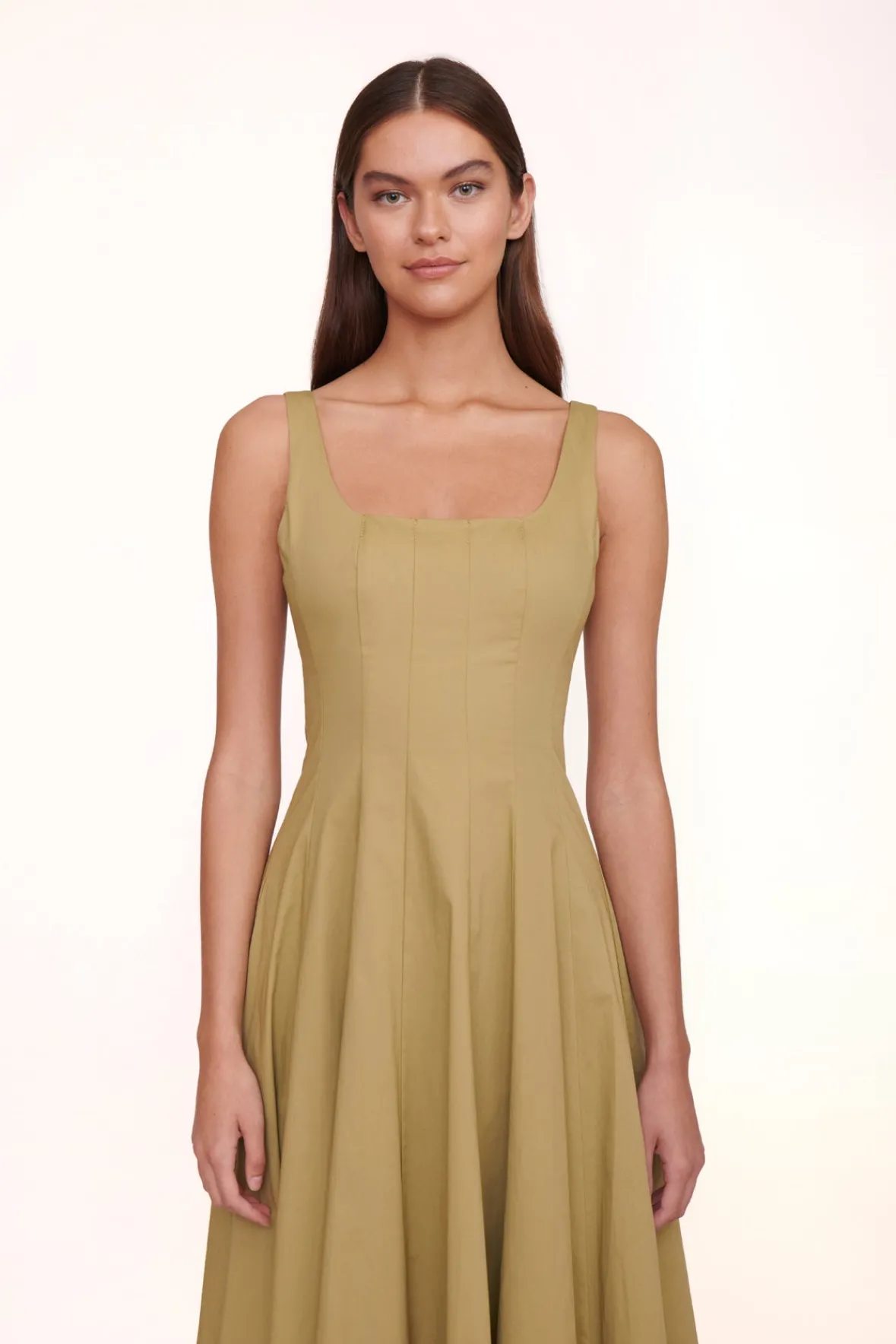 Poplin Shop<STAUD WELLS DRESS KHAKI
