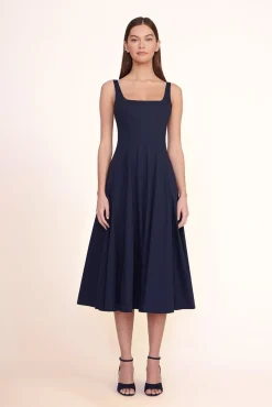 Best Sellers|Poplin Shop<STAUD WELLS DRESS   NAVY