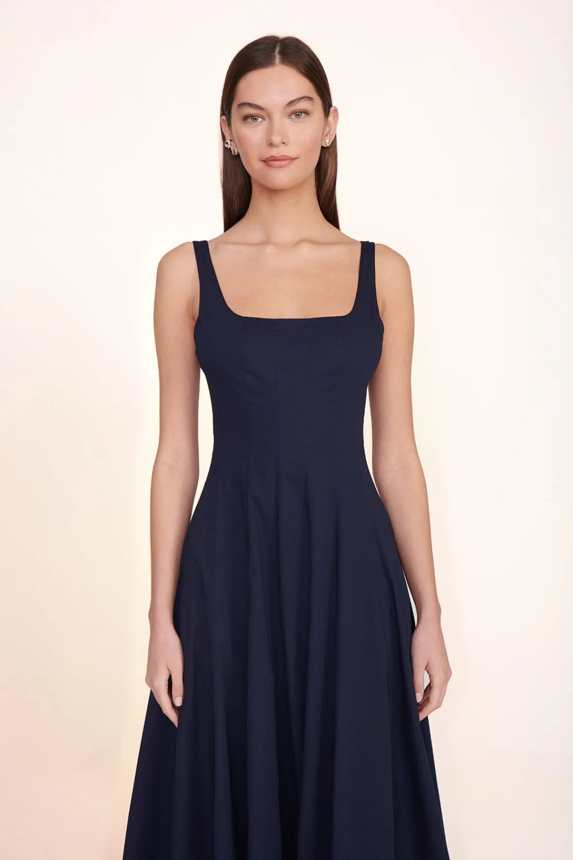 Best Sellers|Poplin Shop<STAUD WELLS DRESS NAVY