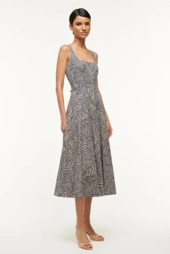 Dresses|Poplin Shop<STAUD WELLS DRESS NAVY MOSAIC NAVYMOSAIC