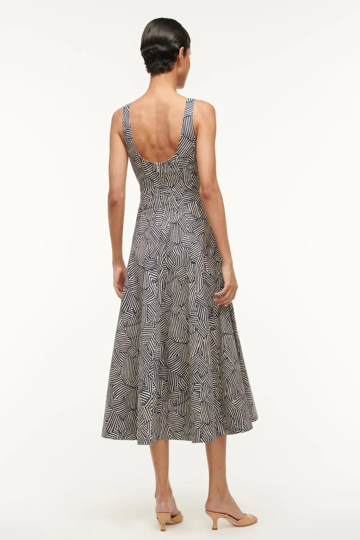 Dresses|Poplin Shop<STAUD WELLS DRESS NAVY MOSAIC NAVYMOSAIC