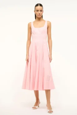 The Wells Dress|Dresses<STAUD WELLS DRESS PEARL PINK PEARLPINK