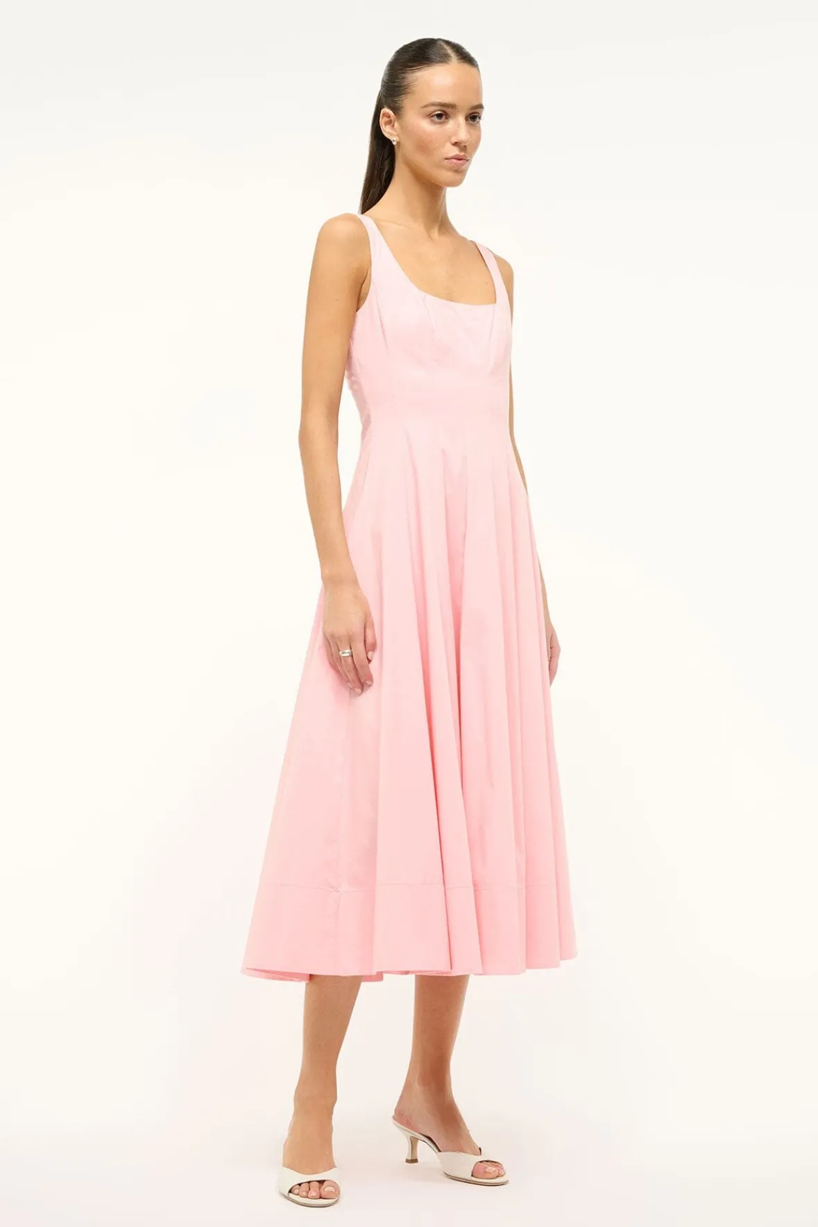 The Wells Dress|Dresses<STAUD WELLS DRESS PEARL PINK PEARLPINK
