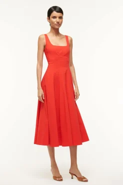 Poplin Shop|The Wells Dress<STAUD WELLS DRESS  RED ROSE REDROSE