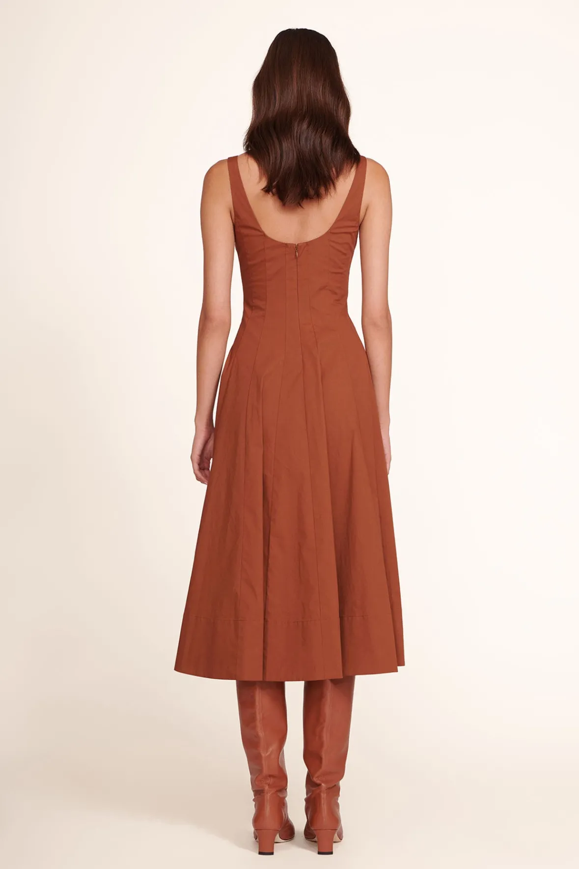 Poplin Shop|The Wells Dress<STAUD WELLS DRESS TAN