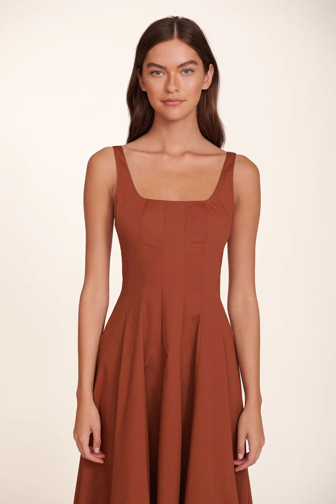 Poplin Shop|The Wells Dress<STAUD WELLS DRESS TAN