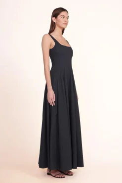 Poplin Shop|The Wells Dress<STAUD WELLS MAXI DRESS   BLACK