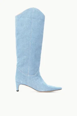 STAUD + Wrangler<STAUD WESTERN WALLY BOOT DENIM BLUE DENIMBLUE