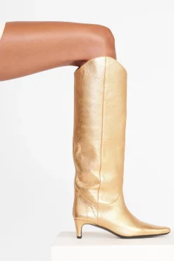 Boots<STAUD WESTERN WALLY BOOT   GOLD