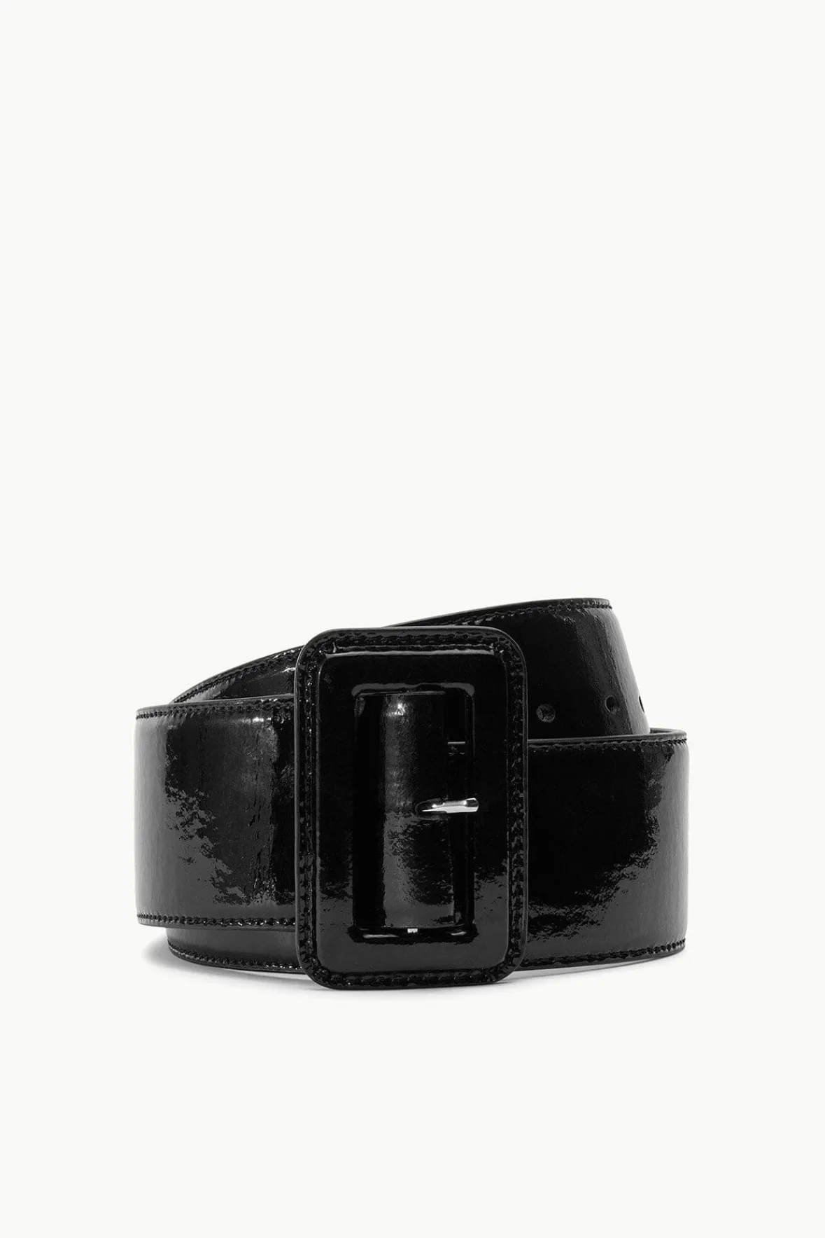 Belts<STAUD WIDE WAIST BELT BLACK PATENT BLACKPATENT