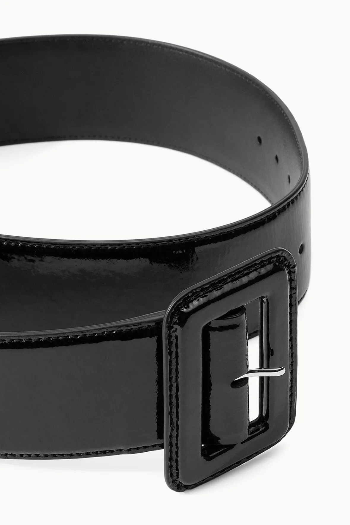 Belts<STAUD WIDE WAIST BELT BLACK PATENT BLACKPATENT