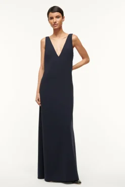 Dresses<STAUD ZORA DRESS NAVY